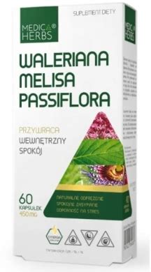 Medica Herbs Waleriana Melisa Passiflora na stres i sen 60 kapsułek