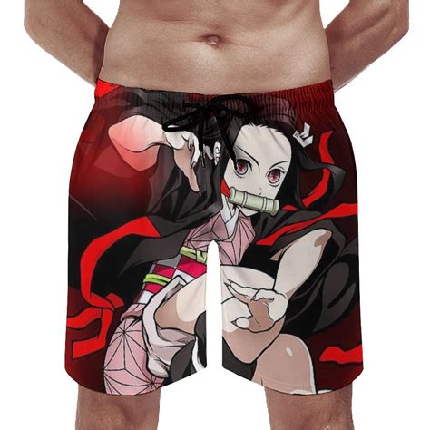 Demon Slayer Kimetsu No Yaiba Nezuko Blood Men S Swim Trunks Quick Dry