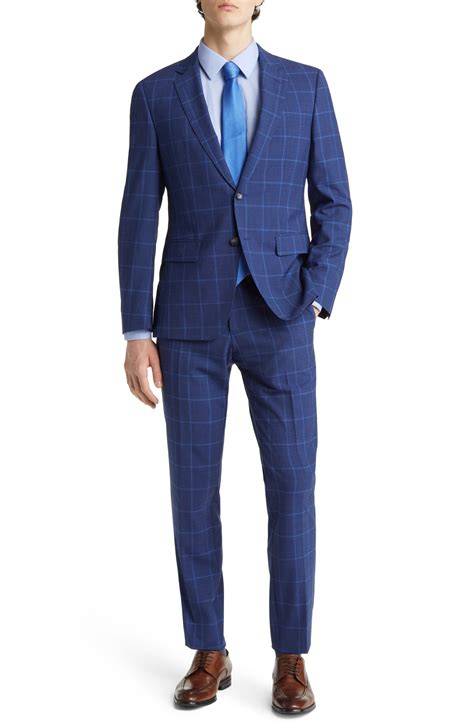 Hugo Boss Huge Plaid Virgin Wool Suit - Dark Blue | Editorialist