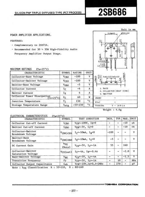 Original Pnp Transistor Sb B A V New Toshiba Pdf