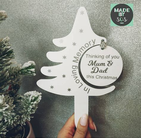 Personalised Memorial Christmas Tree And Bauble In Memory Of Etsy Uk