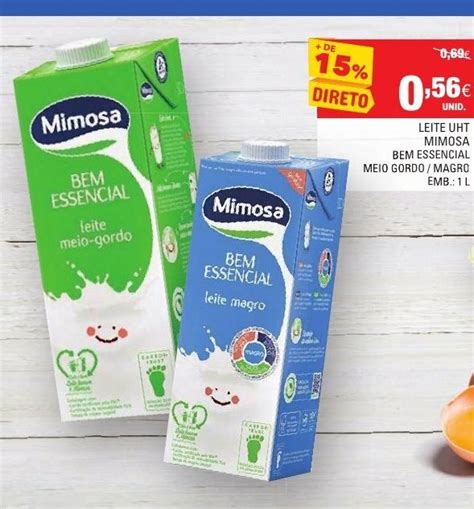 Promoção Leite UHT Mimosa 1L em Continente