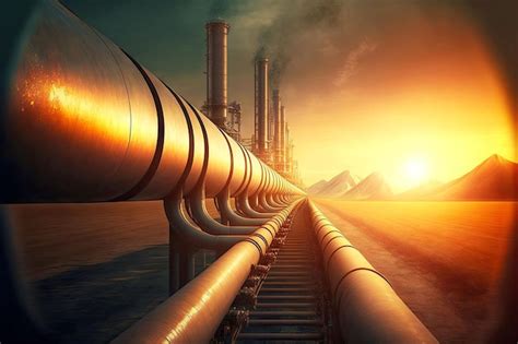 Premium Photo | Gas pipeline transportation through industrial ...