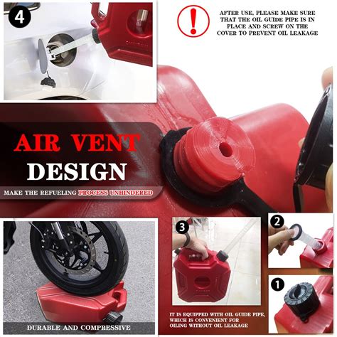 L Portable Jerry Can Gas Fuel Tank Plastic Petrol Car Gokart Spare