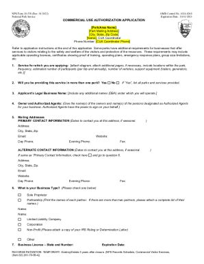 Fillable Online Nps Form Cua Application With National