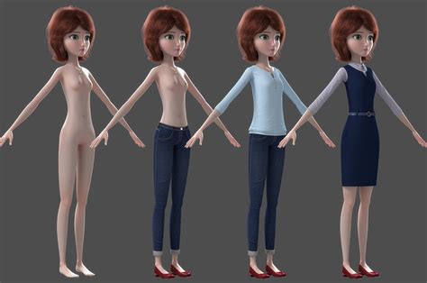 Cartoon Family Rigged V2 3D model rigged | CGTrader