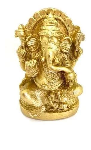 Ganesha Trono Dourado Em Resina 8 Cm Frete grátis