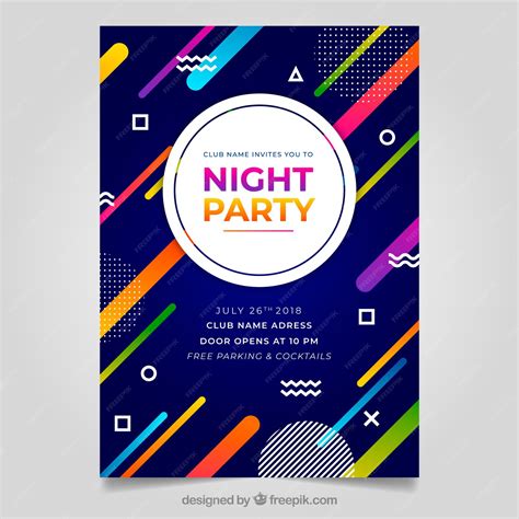 Free Vector Abstract Party Poster With Geometric Style