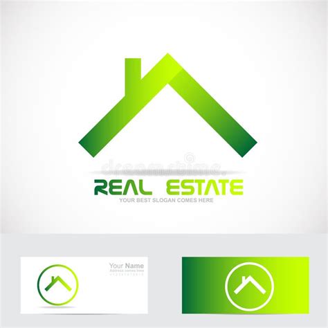 Green Real Estate House Logo Icon Design Stock Vector Illustration Of