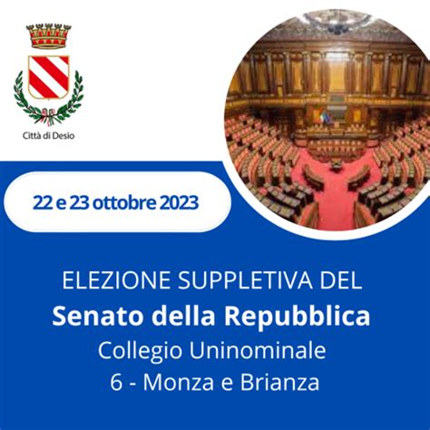 Elezioni Suppletive Del Senato Si Vota Il E Ottobre Comune Di