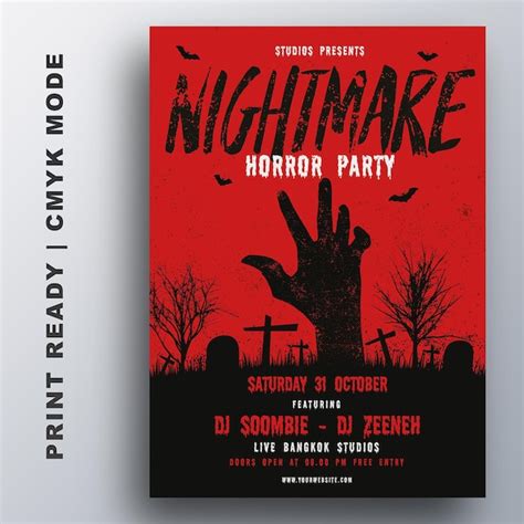 Halloween Party Plakat Flyer Design Vorlage Premium Vektor