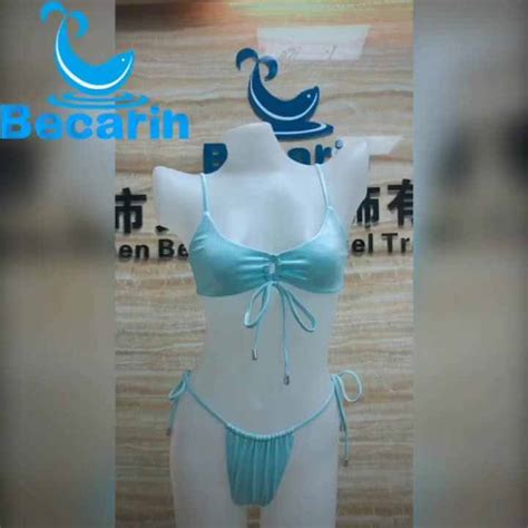 Womens Tie Side Bottom Padded Top Triangle Bikini Wholesale Custom