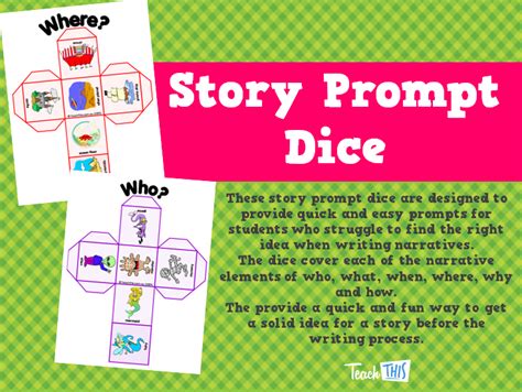 Story Prompt Dice Printable Alphabet Grammar Writing And Reading