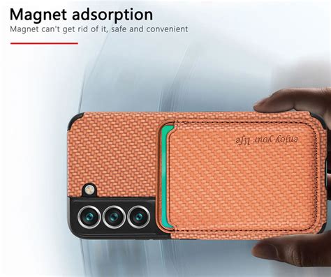 Samsung Galaxy S22 Woven Textured Leather Case With Magsafe And Rfid Blocking Magnetic Wallet