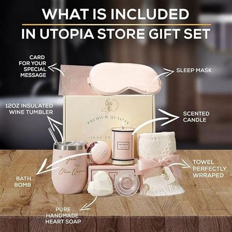 Utopia Pink Birthday Spa Gifts For Woman Relaxing Spa Gift Basket Set