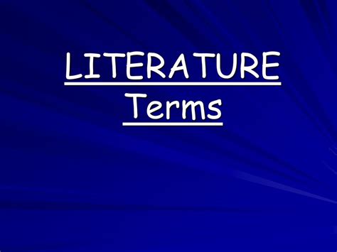 Literature Terms Ppt Download