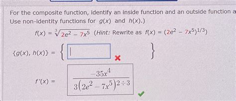 Solved For The Composite Function Identify An Inside