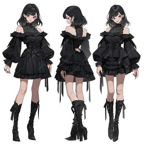 Premium Photo | Character Anime of Female Gothic Chibi Kawaii Gothic Fashion Corset Tops Dark C ...