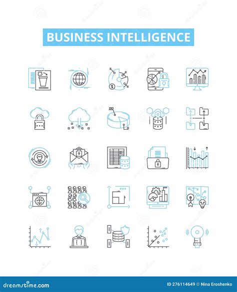 Business Intelligence Vector Line Icons Set Business Intelligence