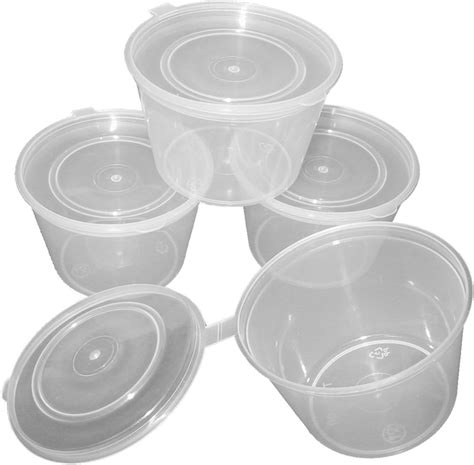 100ml Hinged Lid Plastic Pot X 20 Foodcraftstorage Containers