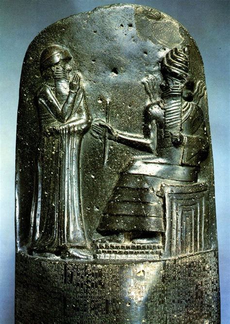 Upper Part Of Stele Inscribed With The Law Code Of Hammurabi C 1792