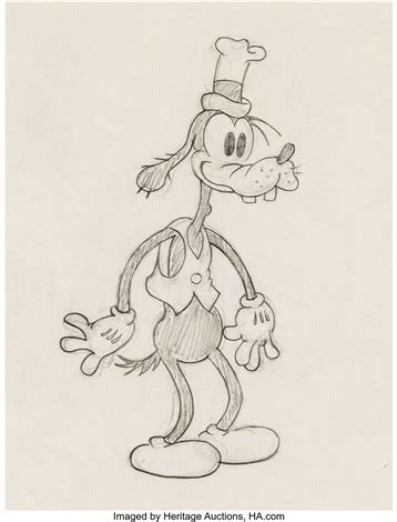 Dippy Dawg Goofy Character Development Drawing Original Art Walt Disney ...