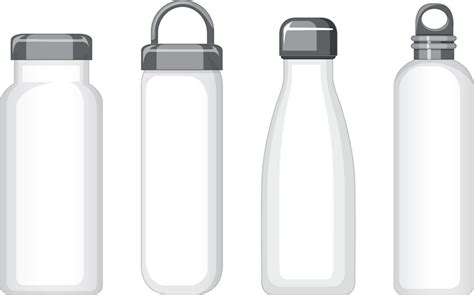 Set Of Different White Metal Water Bottles Isolated 2790862 Vector Art At Vecteezy