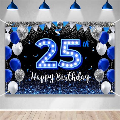 Amazon Happy Th Birthday Backdrop Banner Blue Black Theme