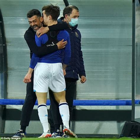 Porto S Sergio Conceicao S Celebrates After His Son Francisco Scores