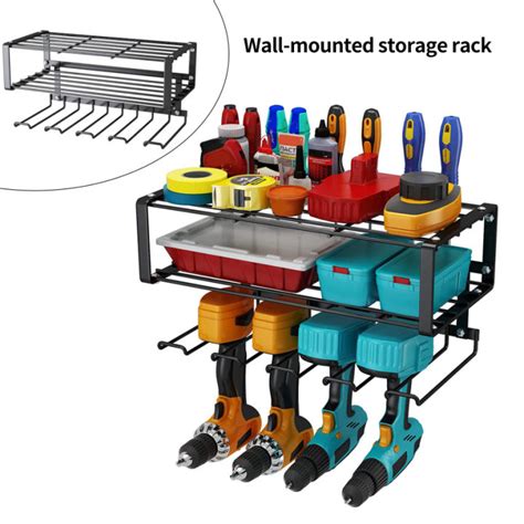 Wall Mounted Floating Tool Shelf Electric Drill Holders Heavy Duty Hand