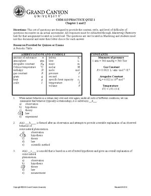 Chm Pq Ch Ch Key Practice Test Key Chm Practice Quiz