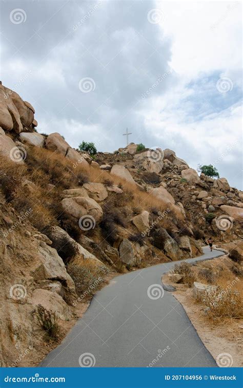 Cross on Top of the Historical Mount Rubidoux in Riverside, California ...