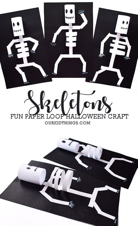 Paper Loop Skeleton Craft in 2024 | Skeleton craft, Halloween crafts for kids, Halloween crafts ...