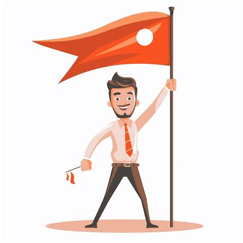 Premium Vector A Man Holding A Red Flag That Says Quot A Man Is