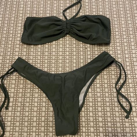Army Green Bikini Set Size Large Depop