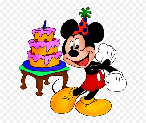 Mickey Mouse Birthday Png Clipart Mickey Mouse Minnie Mickey Mouse With Birthday Cake