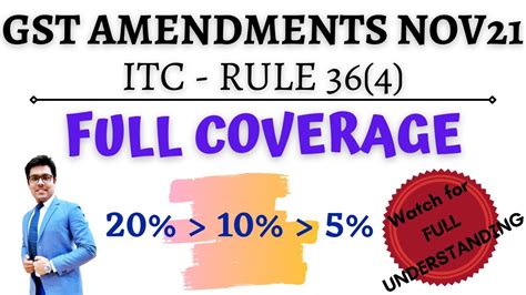 Rule 36 4 Input Tax Credit Amendments Under Gst Ca Final Inter Gst