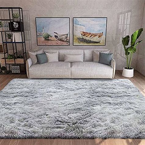 Amazon De Asiinnsy Hochflor Teppich Wohnzimmer Flauschig Shaggy Weich