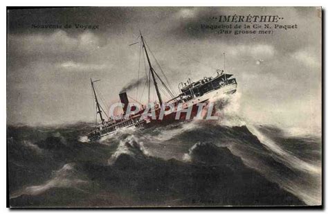 Carte Postale Ancienne Bateau Paquebot De La Cie Paquet Imerethie