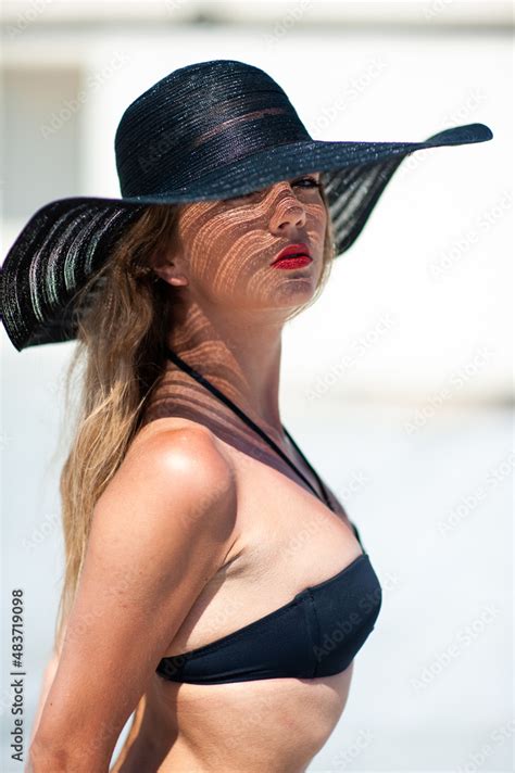 Sexy Model In Bikini Posing In Summer Scenery Stock Photo Adobe Stock