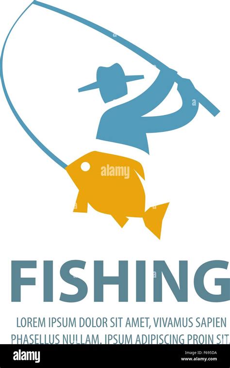 Fishing Vector Logo Design Template Fisherman Fisher Fish Or Stock