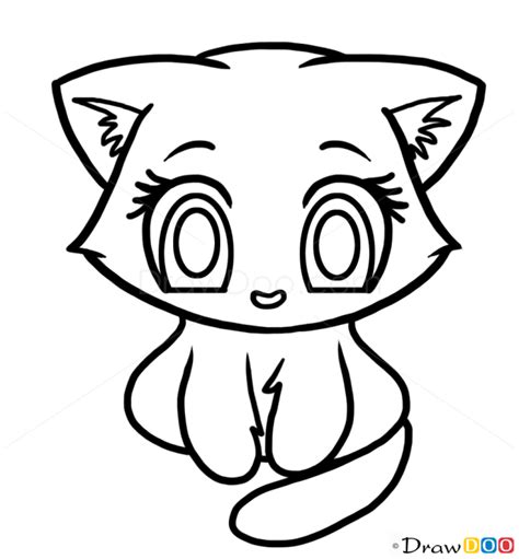 How to Draw Cute Kitten, Cute Anime Animals