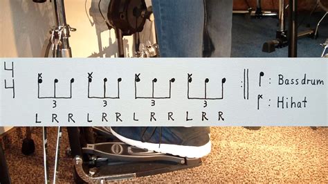 Foot Ostinato 2 Double Bass Drum Patterns In Triplets Bass Drum