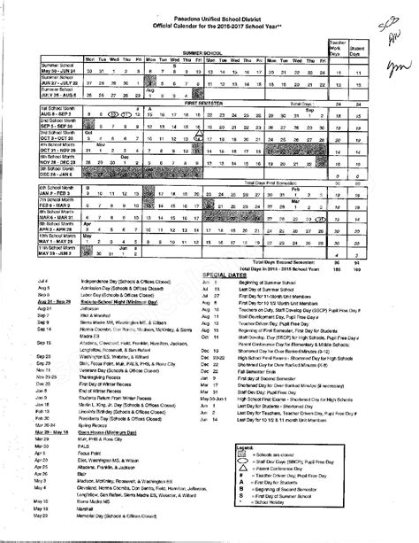 Pasadena Unified School District Calendar 2024 - Schoolcalendars.net