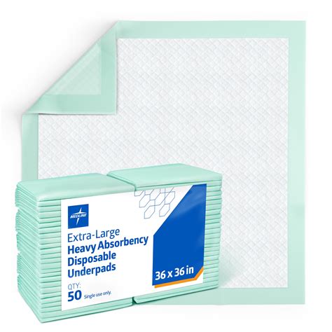 Medline Incontinence Bed Pads 36 X 36 Inches Pack Of 50 Super