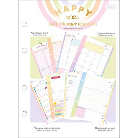 Refil Planner Argolado Happy Tilibra Shopee Brasil