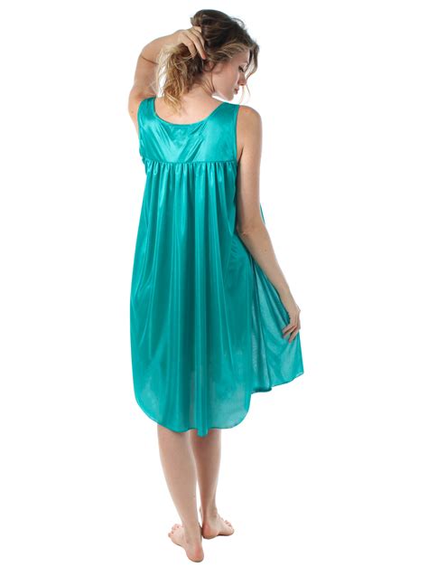 Venice Womens Silky Looking Embroidered Nightgown 06 4x Large Teal