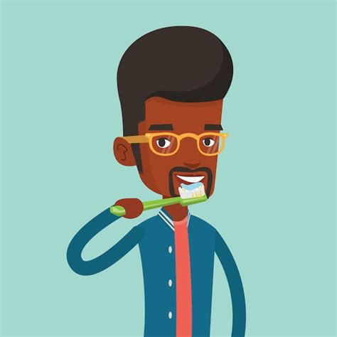 Premium Vector Man Brushing His Teeth Illustration