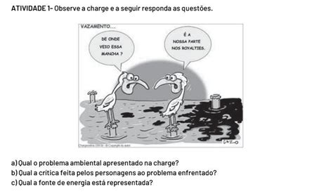 Atividade Observe A Charge E A Seguir Responda As Quest Es A Qual