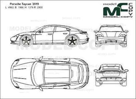 Porsche Taycan D Drawing Blueprints Model Copy